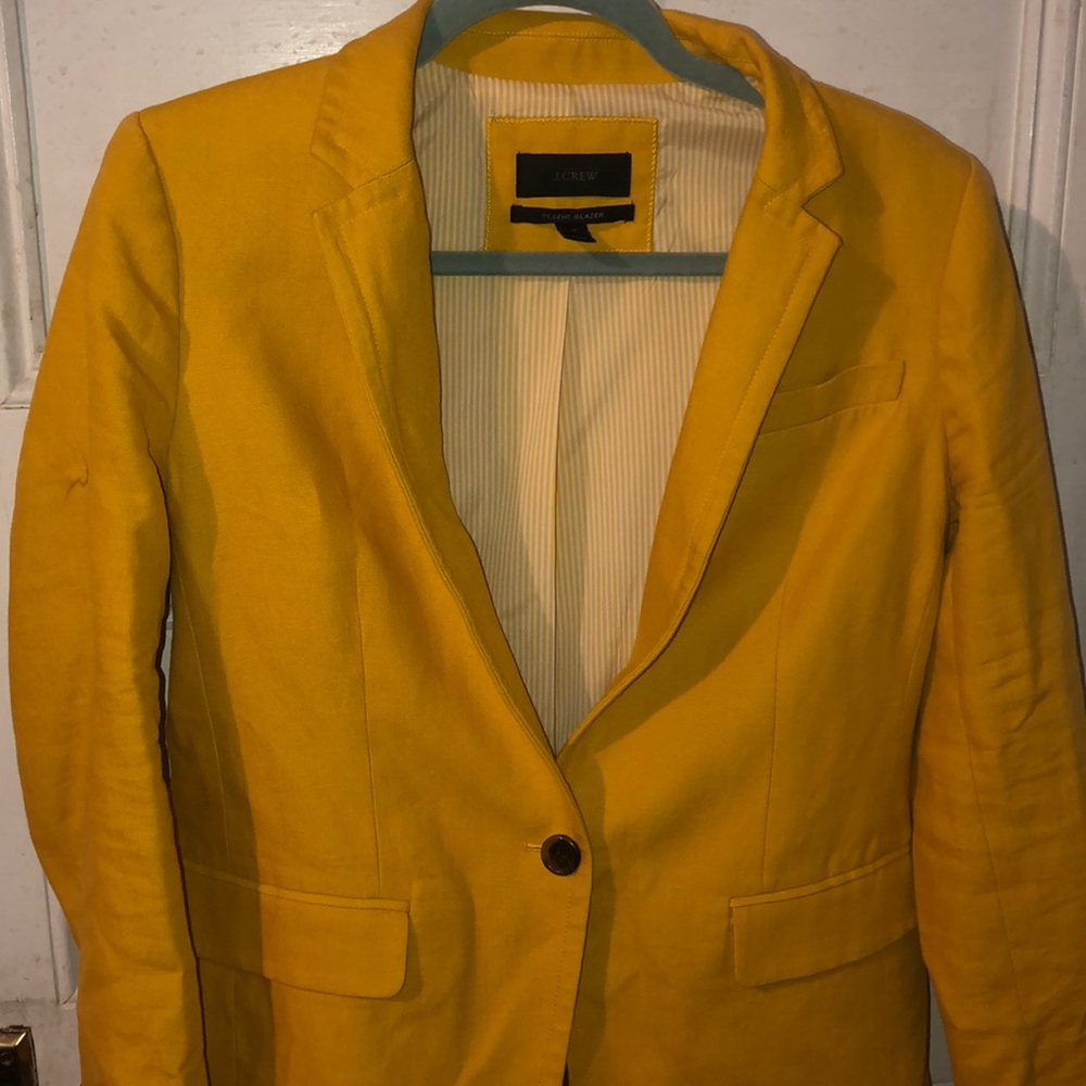 Jcrew Regent Blazer in Yellow Linen